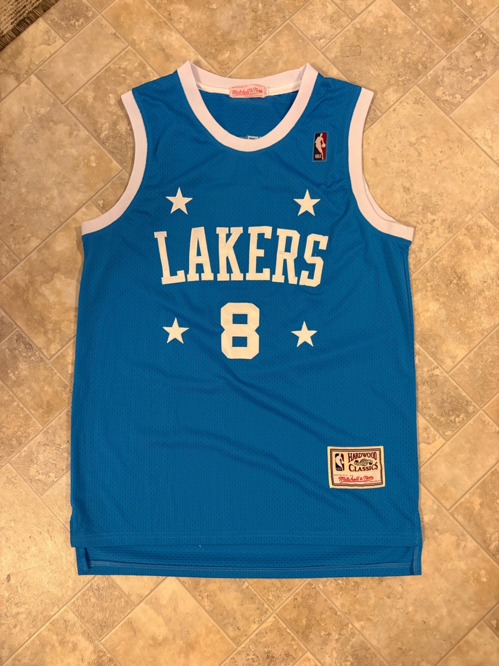 Mitchell & Ness Lakers Retro Blue White #8 Jersey